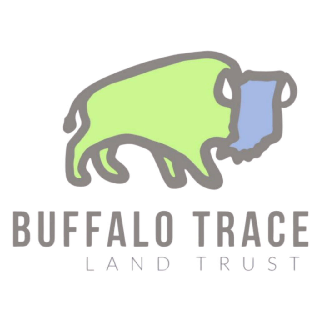 Buffalo Trace Land Trust logo: stylized green buffalo with a blue head/ trough and gray outline above the words BUFFALO TRACE LAND TRUST.